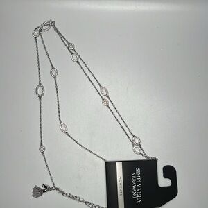 NWT Simply Vera silver tone rhinstone 18” necklace